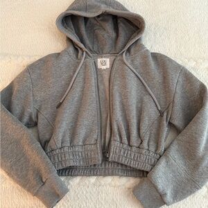 Lounge Gray Cropped Hoodie